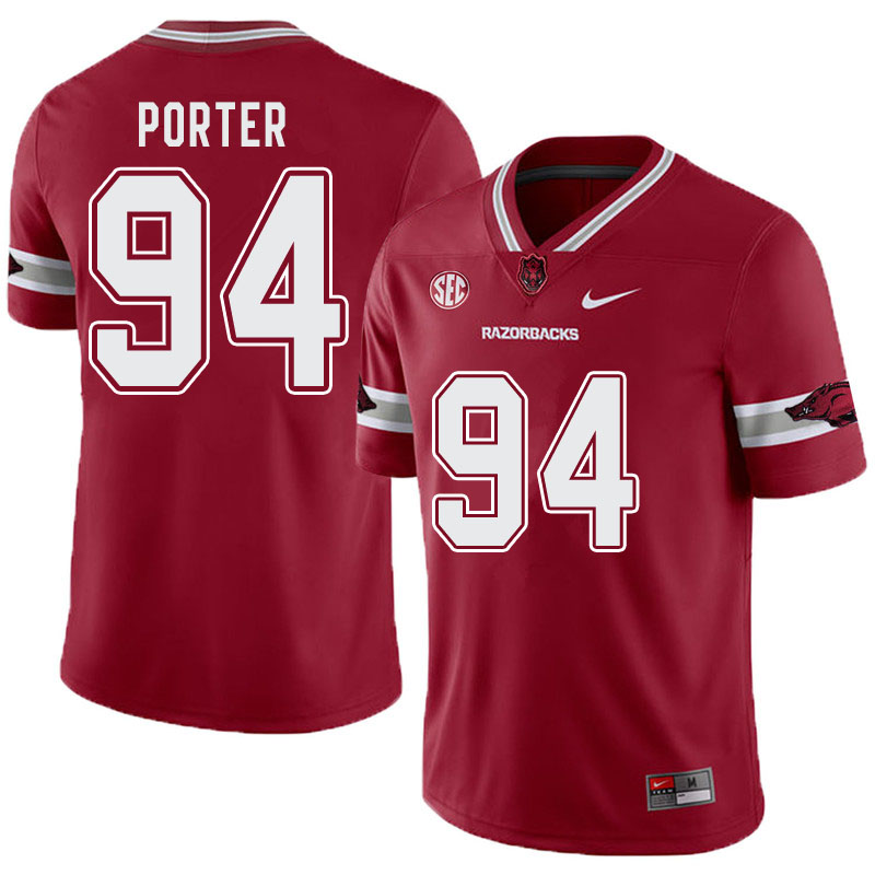Men #94 David Porter Arkansas Razorbacks College Football Alternate Jerseys-Cardinal
